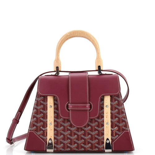GOYARD Saigon Top Handle Bag Coated Canvas with Leather PM