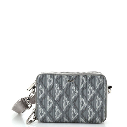 Double Zip Crossbody Pouch CD Diamond Coated Canvas