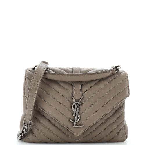 Classic Monogram College Bag Matelasse Chevron Leather Medium