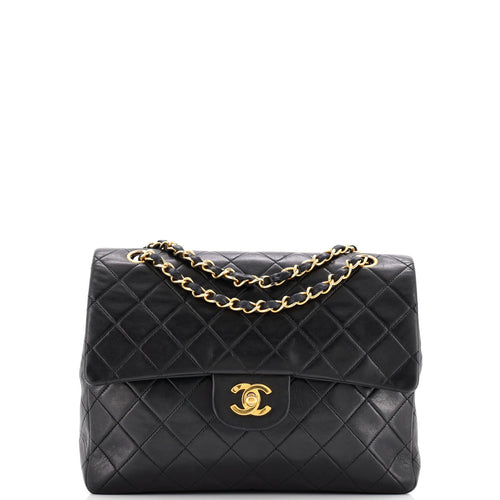 CHANEL Vintage Square Classic Double Flap Bag Quilted Leather Medium