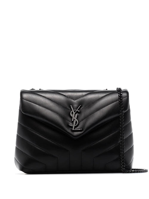 Women's Loulou Small Chain Bag In Quilted "y" Leather in Nero | 494699DV728