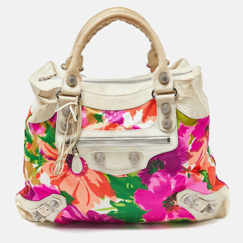 Multicolor Printed Nylon and Leather GSH Brief Bag