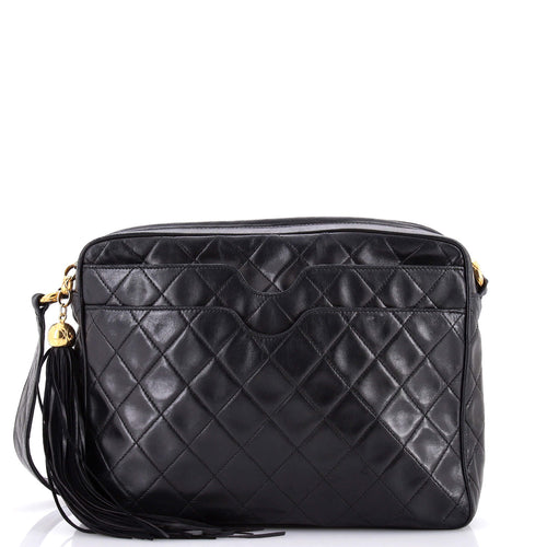 CHANEL Vintage Front Pocket Camera Bag Quilted Lambskin Medium