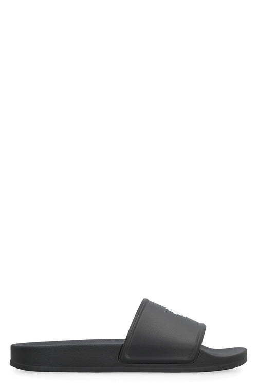 Men's County Cross Rubber Slides in Black | Size 40 | CMIC001C99MAT001 Color 1001