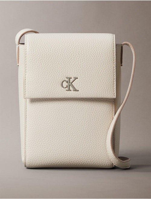Women's Minimal Monogram Phone Crossbody Bag - White
