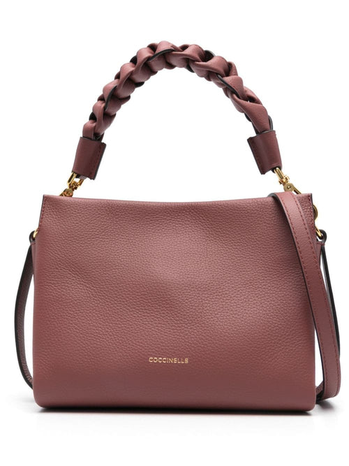 Women's Bordeaux Leather Bag With Braided Handle in Brandy/Gren.red | Size UNI | E1M50580101 Color 364