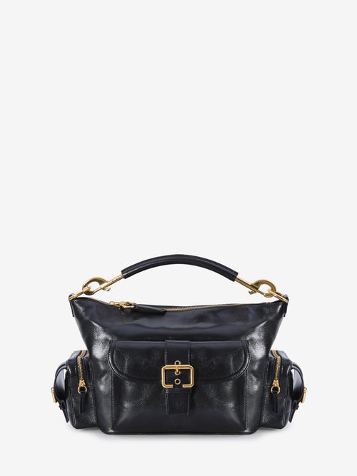 Women's Camera Bag Leather Shoulder Bag in Black | Size UNI | CHC24AS533N83
