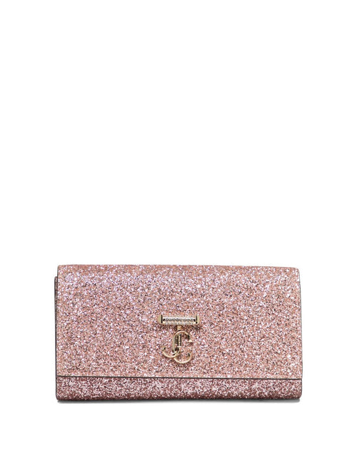 Women's "avenue" Wallet With Pearl Strap in Pink | AVENUE Color WALLET Color CHAINUVZROSE Color LIGHT Color GOLD