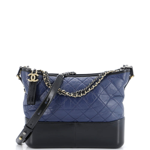 CHANEL Bicolor Gabrielle Hobo Quilted Aged Calfskin Medium