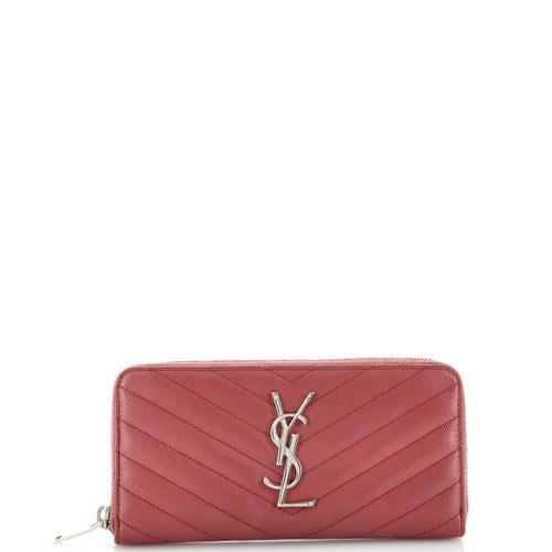 Classic Monogram Zip Around Wallet Matelasse Chevron Leather