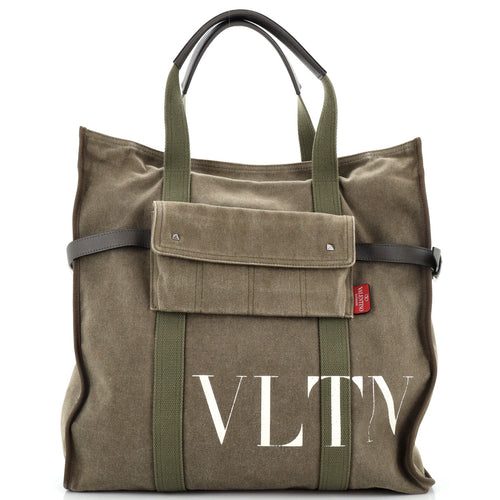 VALENTINO GARAVANI VLTN Pocket Tote Printed Canvas