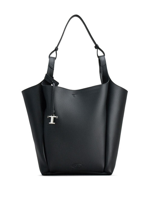 Women's Logodebossed Leather Tote Bag in Black | Size UNICA | XBWAPIE0300QRI