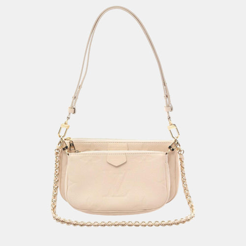 Ivory Leather Multi Pochette Monogram Empreinte Creme Bag