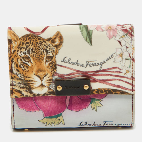 Multicolor Fabric and Leather Jungle French Wallet