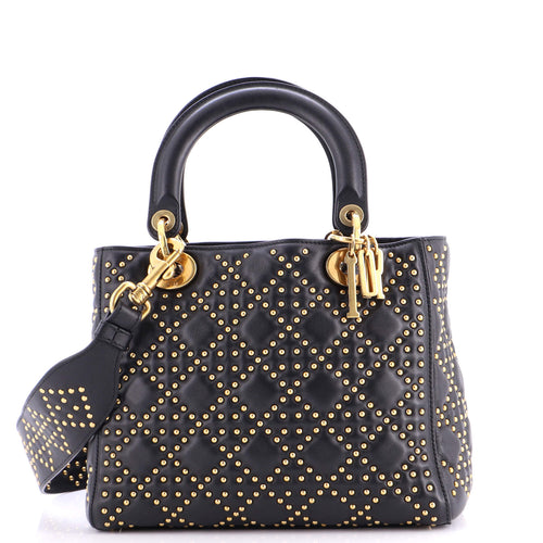 Supple Lady Dior Bag Cannage Studded Lambskin Medium