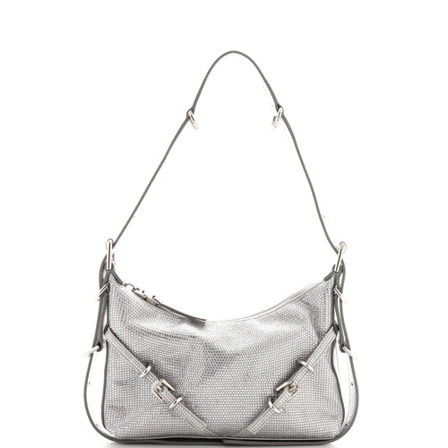 GIVENCHY Voyou Shoulder Bag Crystal Embellished Satin Mini