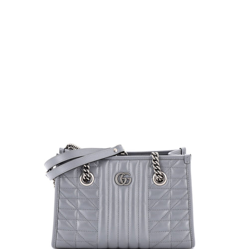 GUCCI GG Marmont Aria Chain Shopping Tote Mixed Matelasse Leather Small