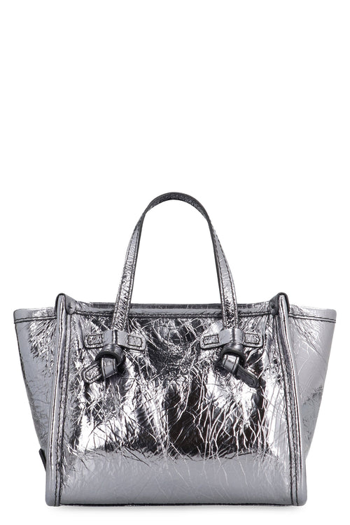 Women's Marcella Smooth Leather Tote Bag in Silver | BS8065LXROC Color 1008