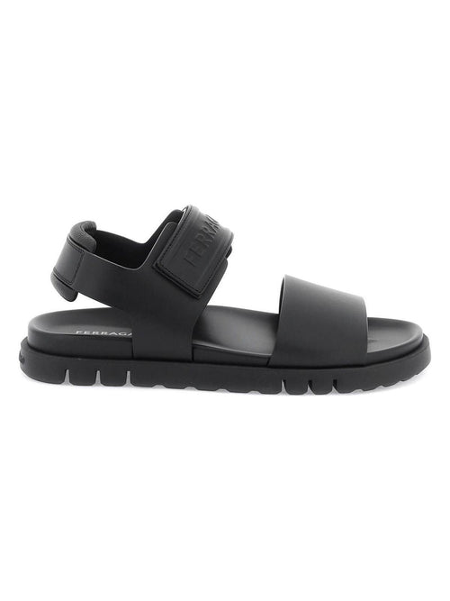 Men's Salvatore Double Strap Sandals With Stylish Design in Black | Size 8 | 0271950772590