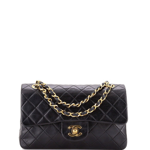 CHANEL Vintage Classic Double Flap Bag Quilted Lambskin Small