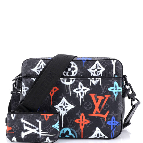 Trio Messenger Bag Graffiti Monogram Eclipse Canvas