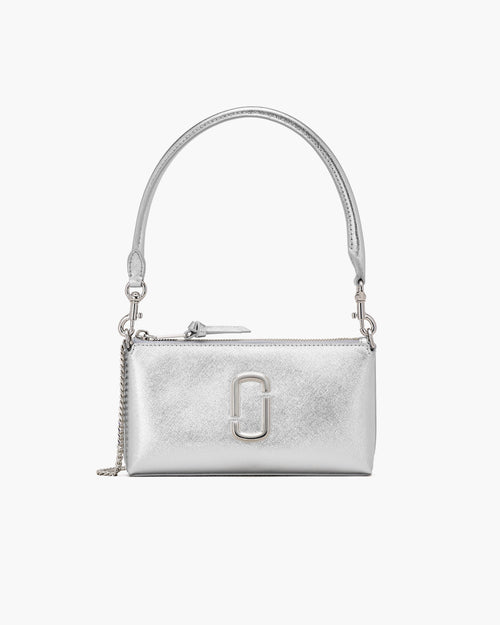 Marc Jacobs The Metallic Snapshot Convertible Shoulder Bag in Silver