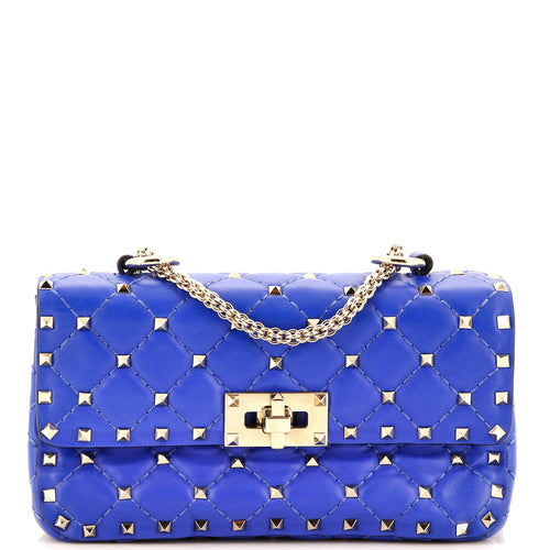 VALENTINO GARAVANI Rockstud Spike Flap Bag Quilted Leather Small