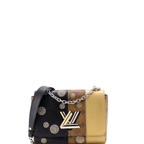 Twist Handbag Limited Edition Studded Reverse Monogram Canvas and Leather MM