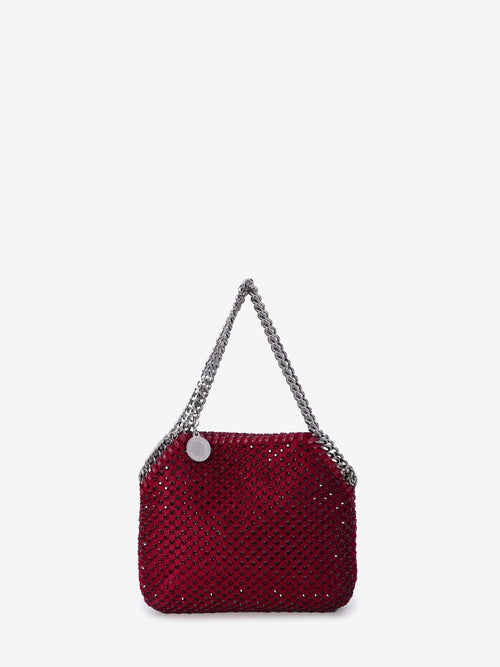 Women's Falabella Crystal Mesh Mini Tote Bag in Bordeaux | 700109WP0329