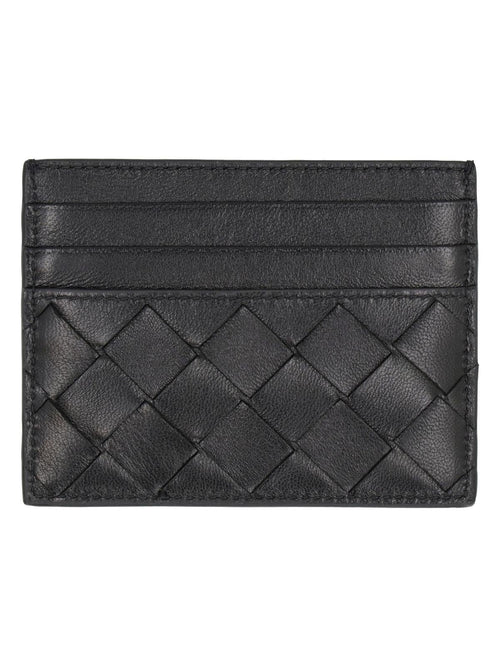 Women's Intrecciato Credit Card Case in Black | Size UNICA | 742325VCPP3