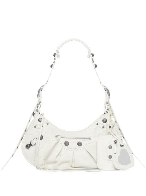 Women's Le Cagole Piccola Leather Crossbody Bag in White | 6713071VG9Y Color 9104