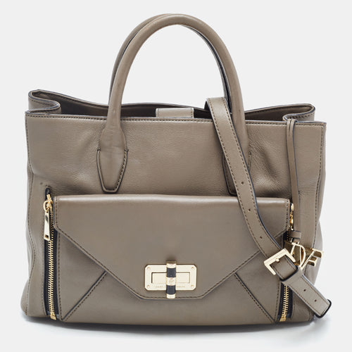 Grey Leather Large 440 Gallery Secret Envelope Tote