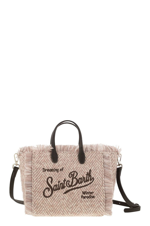 Mini Vanity Bag With Bangs And Embroidered Logo in Pink | VAMI007