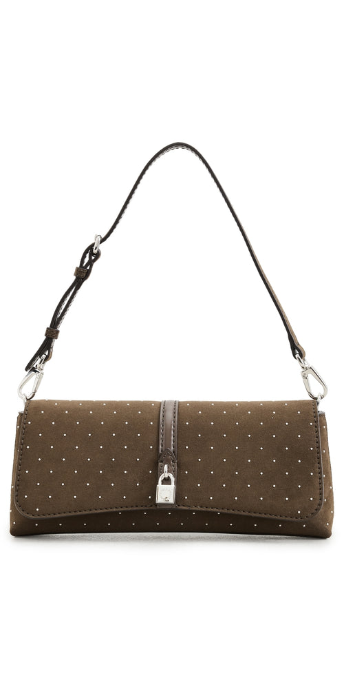 Ryder Pochette Shoulder Bag In Studded Alter Suede Moka One Size