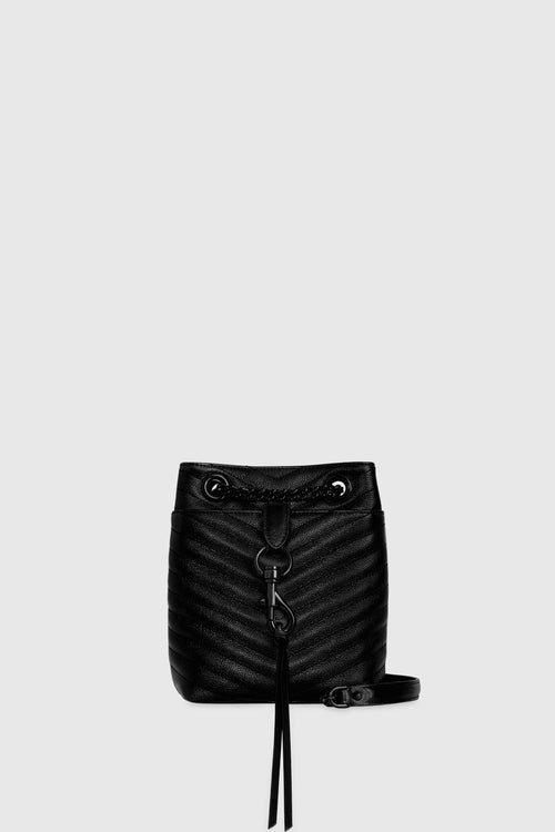 Edie Mini Bucket Bag In Black/Black Shellac