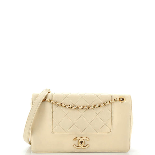 CHANEL Mademoiselle Vintage Flap Bag Quilted Sheepskin Medium