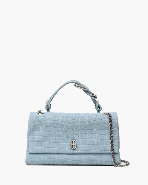 Marc Jacobs The Suede Croc Dual Convertible Shoulder Bag in Blue Mist