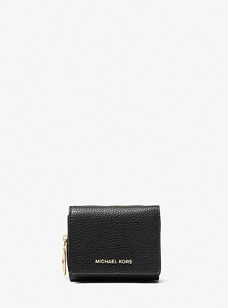 MK Empire Small Pebbled Leather Tri-Fold Wallet - Black - Michael Kors