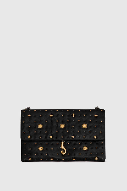Edie Large Shoulder Bag With Evil Eye In Black