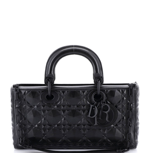 Ultra Matte Lady D-Joy Bag Diamond Motif Cannage Calfskin Medium