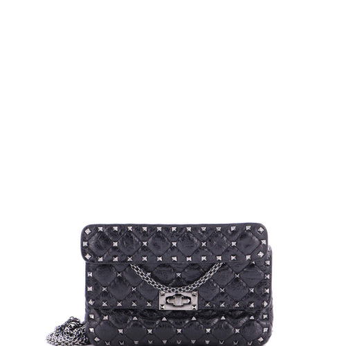 VALENTINO GARAVANI Rockstud Spike Flap Bag Quilted Leather Small