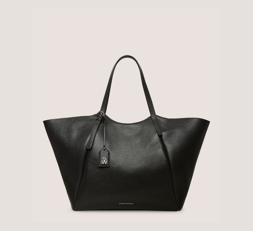 Gogo Tote Handbags, Black Textured Leather, Size: U No Dimension