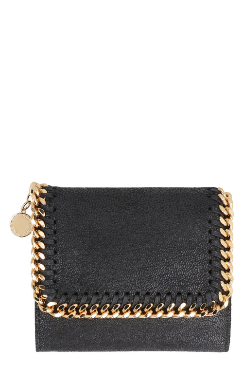 Women's Falabella Small Flap Wallet in Black | 431000W9355 Color 1000
