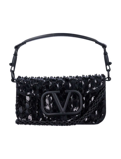 Women's Locò Small Shoulder Bag in Jet Black | 24A5W0B0K53BYL Color Z7Z