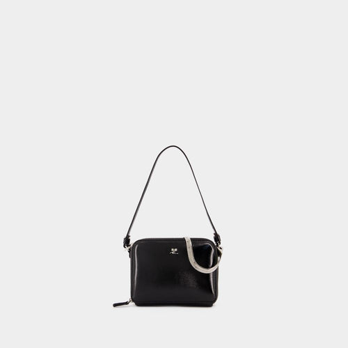 Women's Cloud Chained Naplack Purse in Black | 424GSA146CR0043 Color 9999