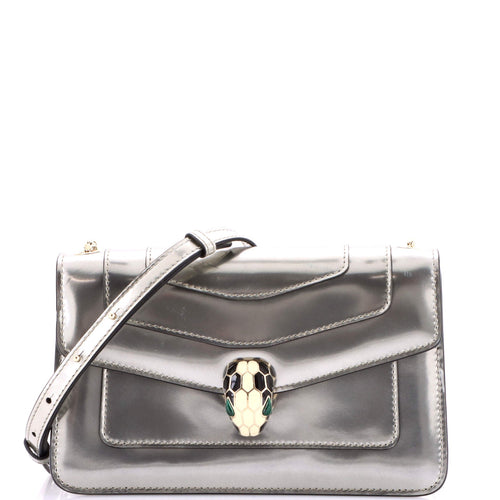 BVLGARI Serpenti Forever Shoulder Bag Metallic Leather Small