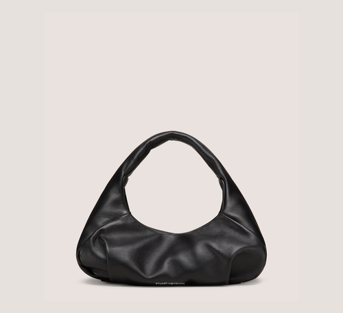 Moda Mini Hobo Bag Handbags, Black Soft Nappa Leather, Size: U No Dimension