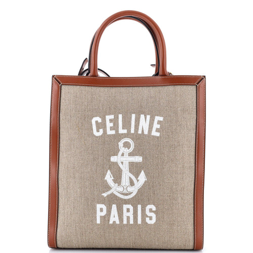 CELINE Vertical Cabas Tote Printed Canvas and Leather Small
