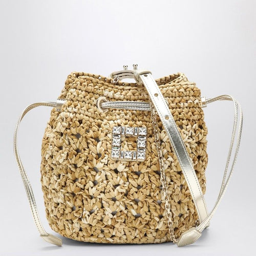 Women's Crochet Très Vivier Bucket Bag in Beige | RBWANME2100TQZ