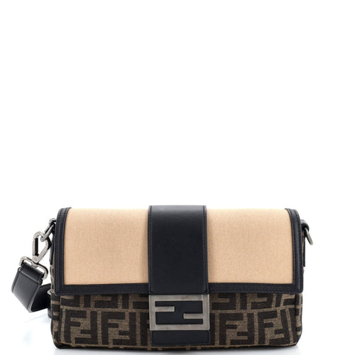 FENDI Baguette Convertible Belt Bag Zucca Canvas with Canvas and Leather Medium